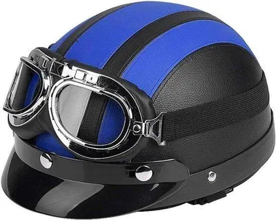 Obrázek produktu pro Motocyklová přilba s brýlemi na ochranu před UV zářením a modrým hledím