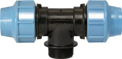 Produktbild von Unidelta PP T-Stück 90° mit Außengewinde 25mm x 3/4" x 25mm