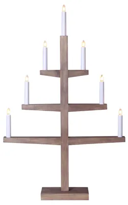 Produktbild von Star Trading Fensterleuchter Tripp 7flg Eiche natur 77x49cm, Braun, Weiß, Schlafzimmer, Wohnzimmer, IP20, 7 Glühbirne(n), 21 W, E10