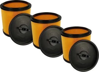 Produktbild von vhbw 3 Faltenfilter kompatibel mit Parkside (Lidl) PNTS 1500 D5, 23 E Staubsauger - Patronenfilter Gelb Schwarz