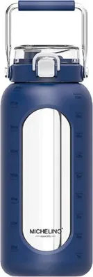 Zdjęcie produktu dla Praktyczna szklana butelka na wodę To Go - idealna do codziennego picia Ciemnoniebieski 1,9 litra