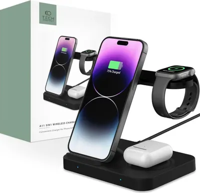 Image de Tech-Protect A11 3In1 Wireless Charger Noir