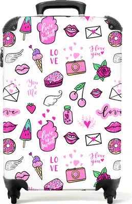 Produktbild von NoBoringSuitcases.com - Kinderkoffer rosa - Passt in 55x40x20 cm und 55x35x25 cm - Kleiner Handgepäckkoffer - Trolley auf Rollen - Reisekoffer mit Rollen - Reisetrolley - Rollkoffer - Kindertrolley Mädchen - Koffer KinderHandgepäck Koffer 55x35x20 cm, 36L,