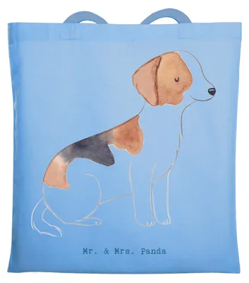 Produktbild von Mr. & Mrs. Panda totebag Foxhound Lebensretter - Sky Blue - Geschenk, Jutebeutel, Tasche, Laptoptasche, Laufhund, Tote Bag, Jagdhund, Stoffbeutel, Shopping