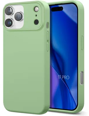 Image de Coque pour iPhone 17 Pro, Silicone Liquide Protection Slim Antichoc Anti-Rayures Vert