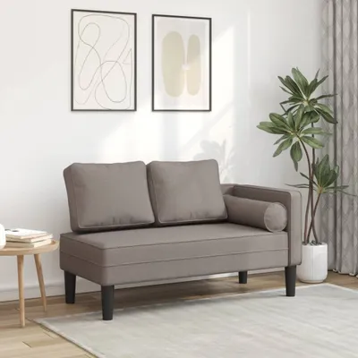 Productafbeelding van Maison Exclusive - Chaise longue met kussen, taupekleurige stof
