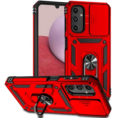 Obrázek produktu pro Pouzdro pro Samsung Galaxy A14 5G dvouvrstvé pouzdro s posuvným krytem kamery a prstencovým stojánkem červené