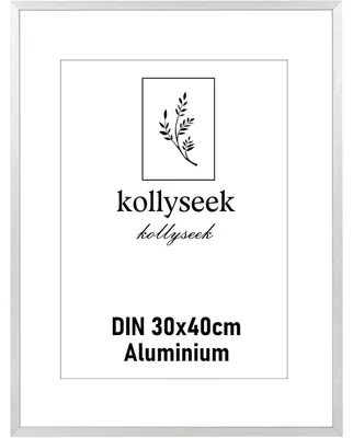 Produktbild von Bilderrahmen Aluminium 30x40 cm Silber mit Acrylglas und Passepartout
