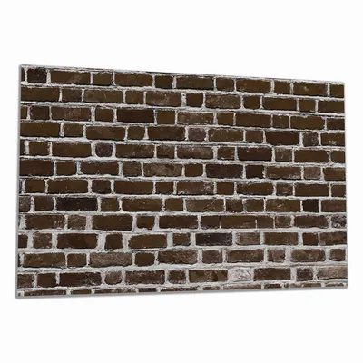 Produktbild von Wallario Herdabdeckplatte aus Glas, Größe 90 x 52 cm 1-teilig, Motiv Ziegelsteinwand in braun - Backsteine