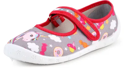 Produktbild von Ladeheid Kinder Mädchen Hausschuhe LARW007 (Grau Einhorn, 25)
