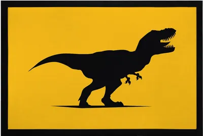 Produktbild von Fußmatte T-Rex Tyrannosaurus Dinosaurier Warnung ironischer Warnhinweis Türmatte lustig rutschfest & waschbar Moonworks® schwarz 60x40cm
