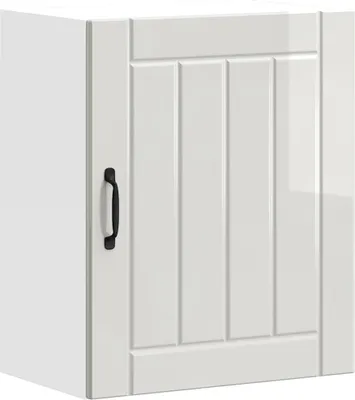 Image de vidaXL Armoire de cuisine suspendue Lucca Blanc brillant Matériau dérivé du bois