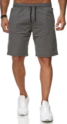Produktbild von Reslad Sweat-Shorts Herren Basic Sport Freizeit Kurze Hose RS-5061 Anthrazit S