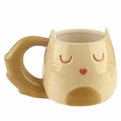 Produktbild von FELINE FINE Keramik Tasse KATZE creme Henkeltasse