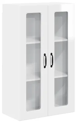 Produktbild von vidaXL Wandglas-Schrank PORTO Hochglanz Weiß 60 x 31 x 100 cm