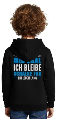 Produktbild von Spreadshirt Mir Doch Egal Schalke-Fan Design Kinder Premium Hoodie, 98/104 (2 Jahre), Schwarz