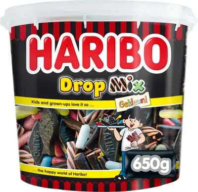 Produktbild von Haribo - Drop Haribo Mix farbig 650 Gramm | Topf A 650 Gramm