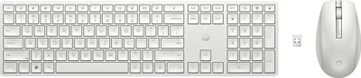 Obrázek produktu pro HP 650 Bezdrátová klávesnice a myš, plná velikost (100%), bezdrátová, RF bezdrátová, membránový přepínač kláves, bílá, myš je součástí balení
