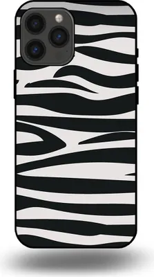Produktbild von Smartphonica Handyhülle passend für iPhone 13 Pro Max mit Zebradruck - TPU-Hülle mit Zebradruck-Design - Schwarz Weiß