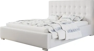 Produktbild von Polsterbett RIO mit Kopfteil, 120x200 cm, Doppelbett mit Bettkasten und Lattenrost aus Holz, Kunstleder, Farbe: Weiß