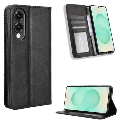 Produktbild von Mobigear Sensation Schutzhülle für Samsung Galaxy S25 Edge – Klapphülle mit Geldbörsenfunktion – Schwarz