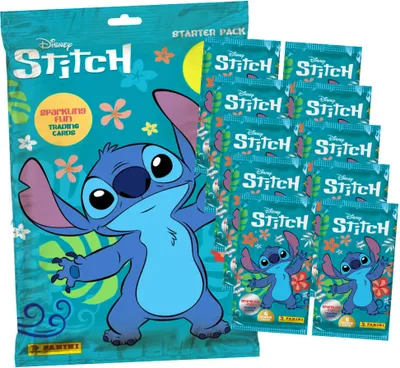 Produktbild von Stitch Karten - (2025) Stitch Trading Cards Sammelkarten - 1 Starter + 10 Booster