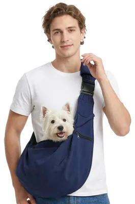 Hundetragetasche für kleine Hunde & Katzen, Blau, L