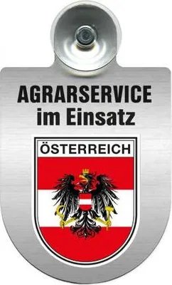Produktbild von Einsatzschild für Windschutzscheibe incl. Saugnapf - Agrarservice im Einsatz - 309739-  Wappen nach Wahl Color - Region Österreich