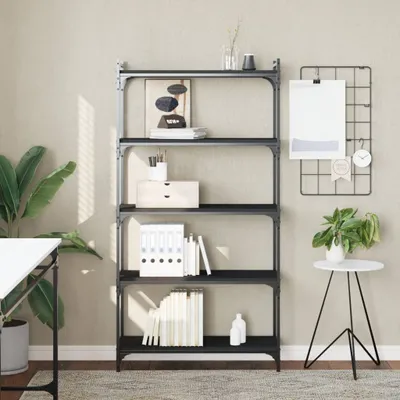 Obrázek produktu pro Maison Exclusive - Knihovna 5 polic Černá 80x30x154 cm Dřevěný materiál
