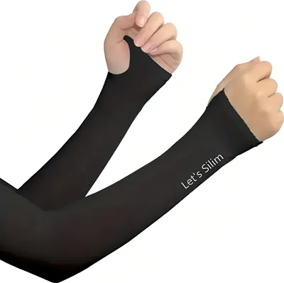 Image de Manches Élastiques Noires - Protection Pratique pour Sport et Activités Extérieures KP37092