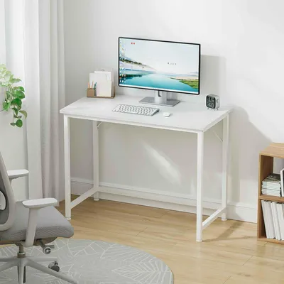 Produktbild von AIORBER Schreibtisch 100x50cm Klein Computertisch Arbeitstisch Bürotisch Modern, Weiß