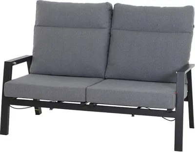 Produktbild von SIENA GARDEN Valencia 2-Sitzer Sofa, anthrazit matt, Alu/Ranotex, 152 x 82 x 99 cm, stufenlos verstellbar, inkl. Kissen