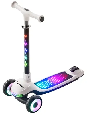 Klappbarer Kinderroller mit LED-Lichtern, 3 Räder, höhenverstellbar, bis 50 kg