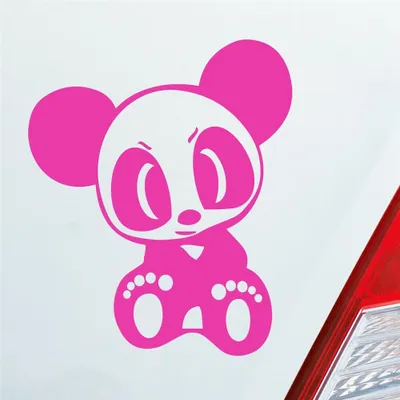 Produktbild von Auto Aufkleber Bad Panda Pandabär Bär Lustig 12x10 cm Pink Sticker Heckscheibenaufkleber