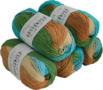 5 x 100g Farbverlaufsgarn Papatya Cottonish bunt 13