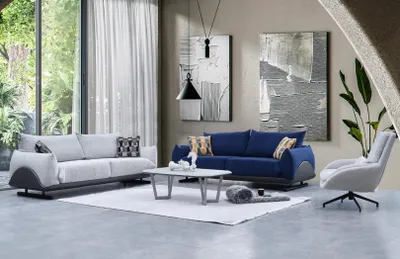 Produktbild von Wohnzimmer Sofagarnitur Designer 3-Sitzer Luxus Sessel 3-er Couch 3tlg