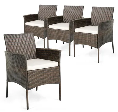 Image de Chaises de jardin - Mobilier de jardin - Chaises de balcon - Chaises réglables - Avec coussin - Rotin synthétique (PE) - Structure métallique
