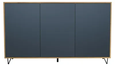 Produktbild von InnoFurn Sideboard Elisa, 3 Türen, Push-to-Open, Eiche Evoke/Anthrazit matt, 152,5 x 90,5 x 37 cm