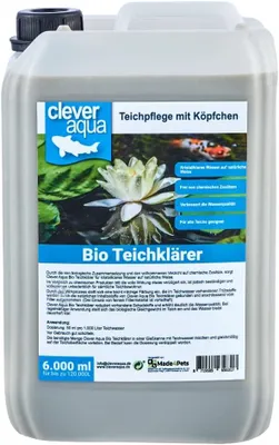 Produktbild von Clever Aqua natürlicher Teichklärer 6000ml für einen kristallklaren Teich auf rein natürliche Art ganz ohne Chemie