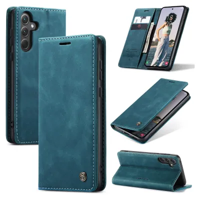 Image de Galaxy A35 Case, RetroPolyuréthaneLeather Case with Stand Function for Samsung Galaxy A35 5G blue