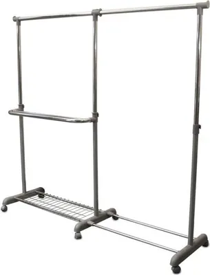 Image de Chariot portemanteau avec rangement pour chaussures, extensible latéralement