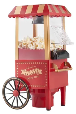 Elektrische Popcornmaschine mit Heißluft, 1200 W, rot, 60 g Fassungsvermögen