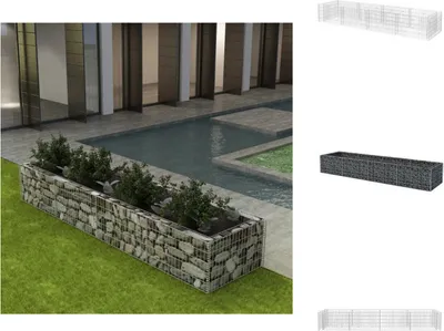 Obrázok produktu pre vidaXL Gabionový vyvýšený záhon z ocele 360 × 90 × 50 cm - Kvetináče a sadenice