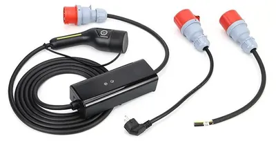Obrázek produktu pro Nabíječka pro elektromobily, výstup 11 kW, třífázové nabíjení, 5 metrů s adaptéry