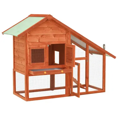Image de vidaXL Clapier pour lapins 140x63x120 cm Sapin massif