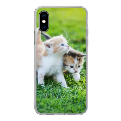 Produktbild von MuchoWow® Handyhülle Schutzhülle Hülle für iPhone X Kätzchen - Katze - Korb - Mädchen - Kinder - Jungen - Kinder Silikon Softcase Handy Hülle - Handyhülle