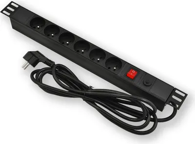 Produktbild von PD.0601.001 - 19"-Netzteil, 1U, 6 x 230 V, Schalter, Sicherung