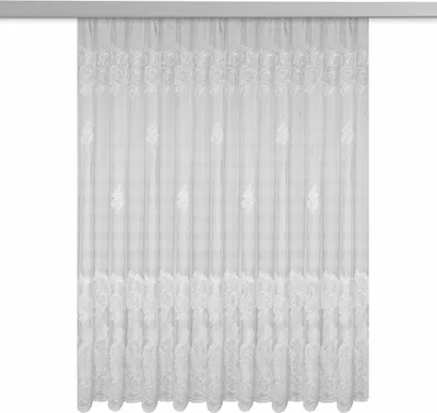 Produktbild von Fertigstore "Blumen" weiß mit Kräuselband - Fertiggardine von Albani: 175x450cm / Weiß Größe (HxB): 175x450cm Farbe: Weiß