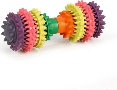 Produktbild von Beeztees 625415, Hund, Kurzhantel, Mehrfarbig, Gummi, Kauend, Abholen, Zahnreinigung, 6 cm