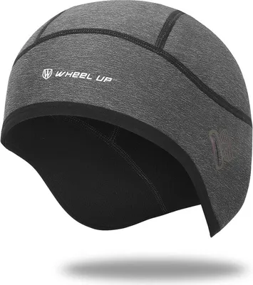 Image de Vélo Casque Crâne Liner Course à pied Ultimate Thermal Retention Chapeau en laine polaire coupe-vent S'adapte sous les casques pour hommes femmes, Gris